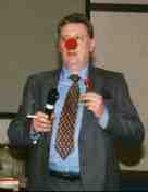 Paul Darrow with red nose